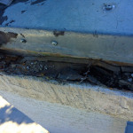 This roof had a leak in the flashing around the chimney and as a result was completely rotten
